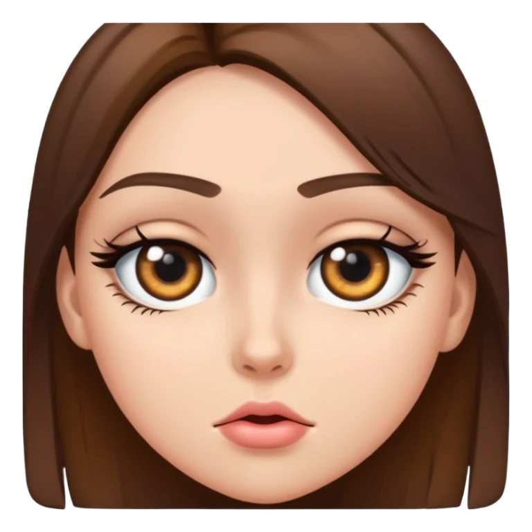 Baddie girl eye rolling at someone make sure they eye is twitching with brunette hair  sticker