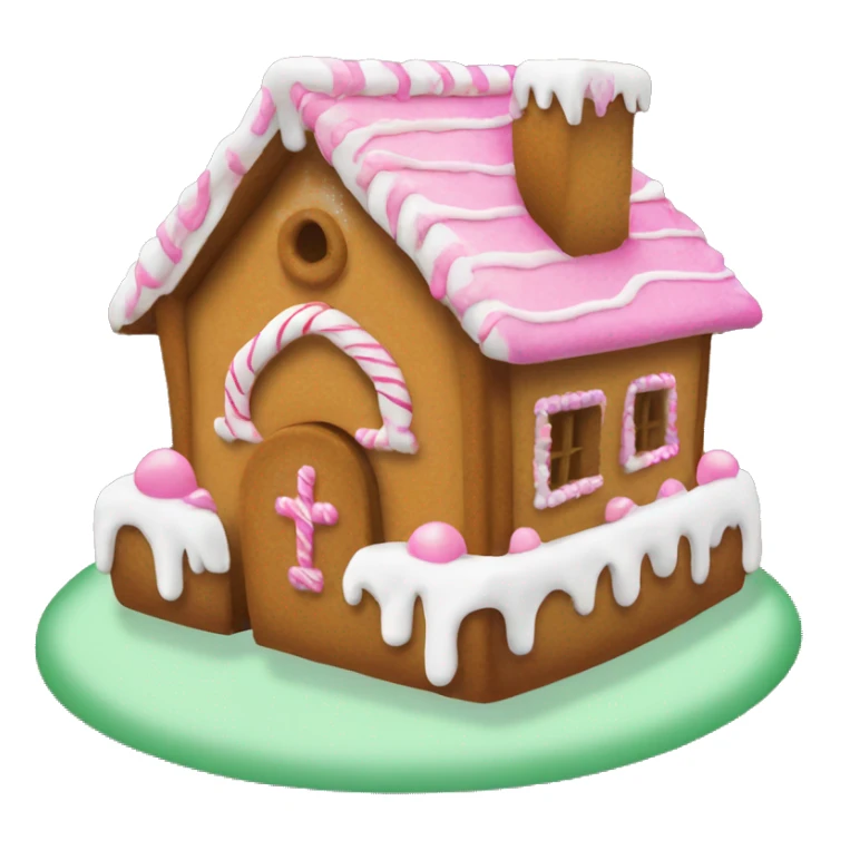 gingerbread house with pink frosting sticker