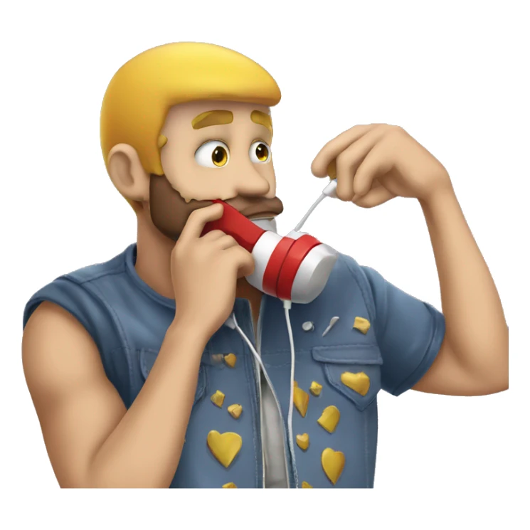 giga chad kissing phone sticker