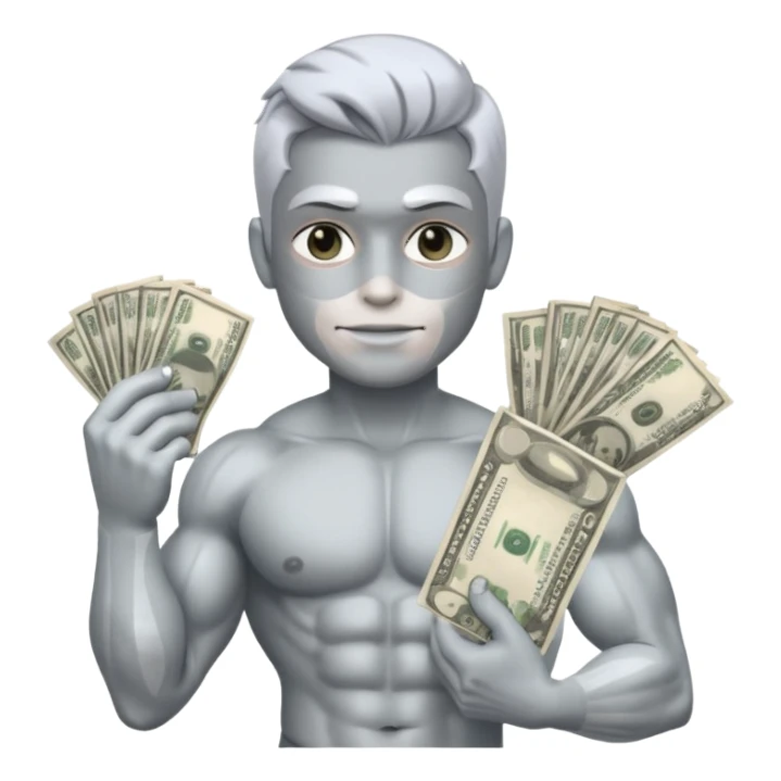 Silver skin muscle skin money sticker