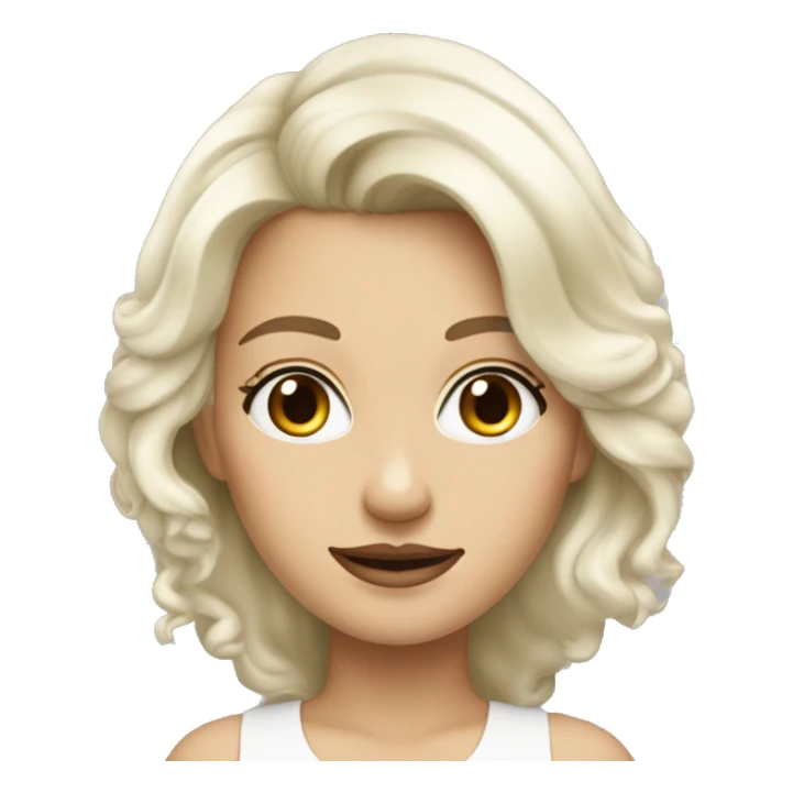 Femme blanche cheveux blond yeux gris tache de rousseur sticker