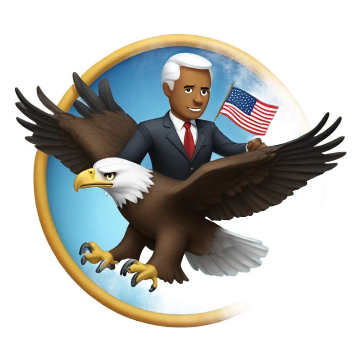 President riding a bald eagle with fireworks in the background sticker