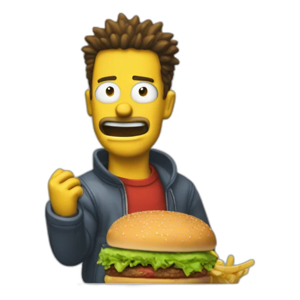 Bart simspsons qui boit du coca et mange un burger sticker