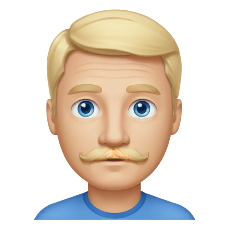guy with blond hair, mustache, and blue eyes sticker