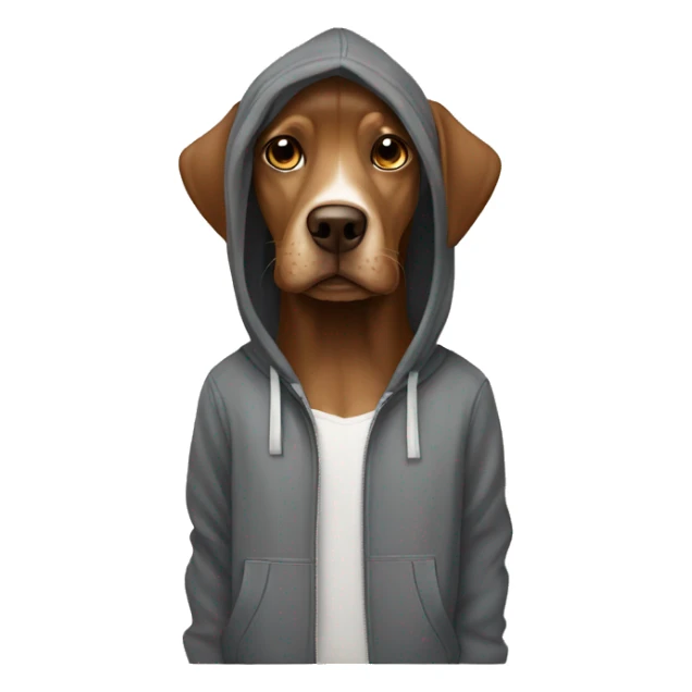 Brown Dog wearing a hoodie  sticker