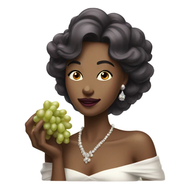 woman eating grapes like royalty sticker