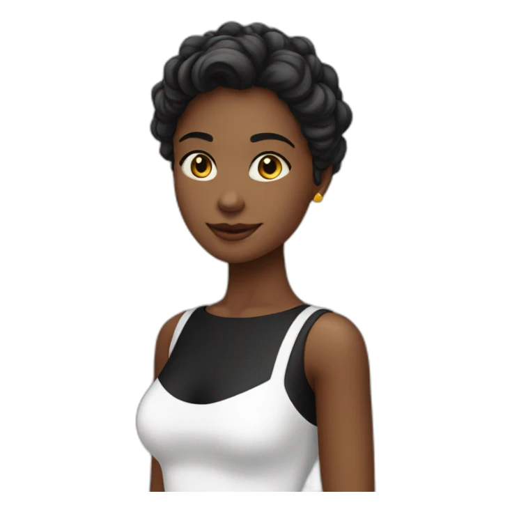 Jovem branca com preto vestido sticker