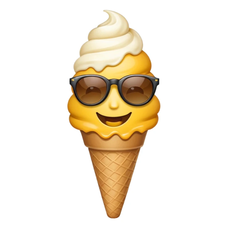 sunglasses emoji holding an icecream cone sticker