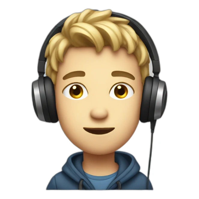 BOY LISTENING SONG closig eyes sticker