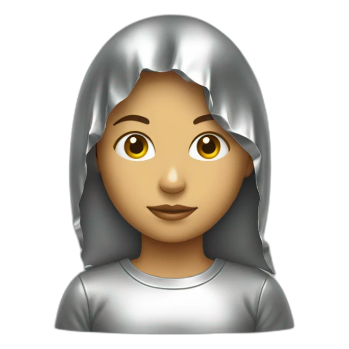 Girl-wearing-Tin-foil-head sticker