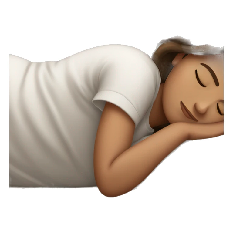 Brown haired girl sleeping on pillow  sticker