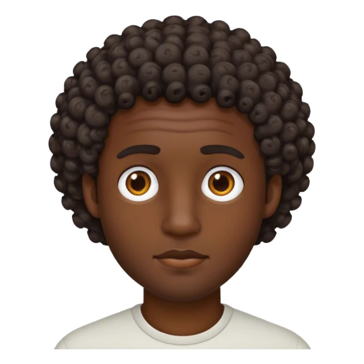 dark chocolate man curly short hair  sticker