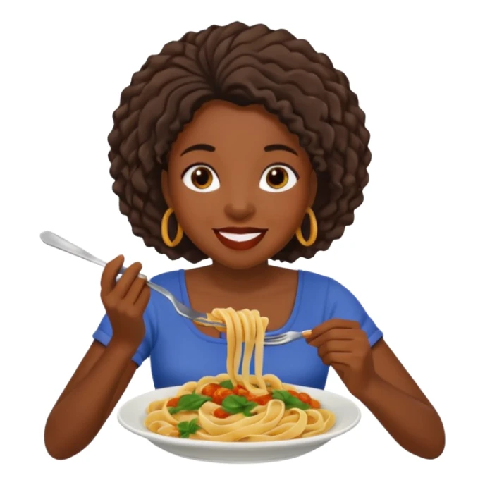 the black woman who eats pasta sticker