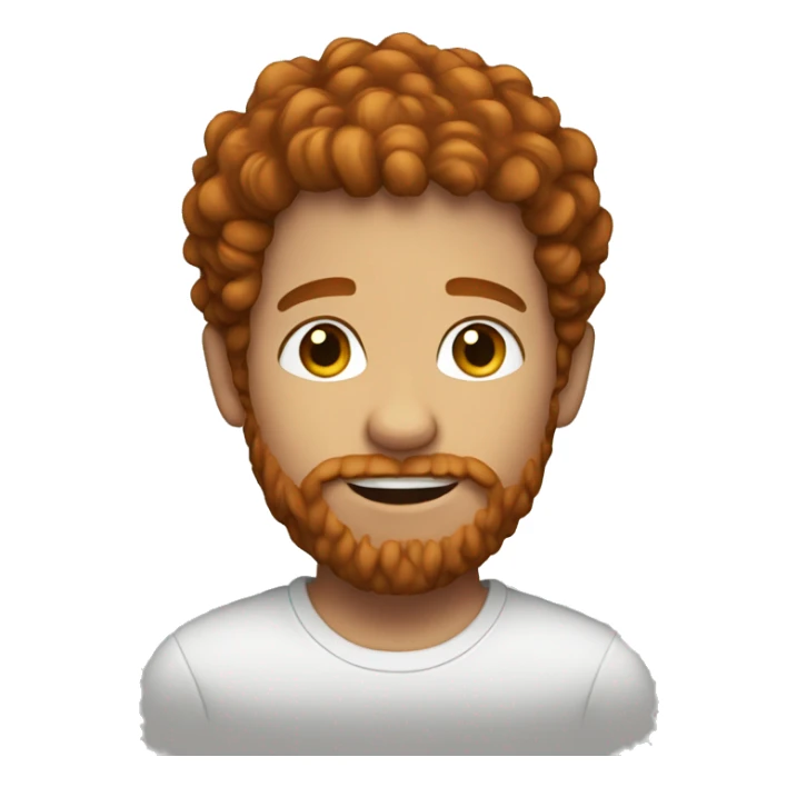 boy with ginger beard and curly brown hair  sticker