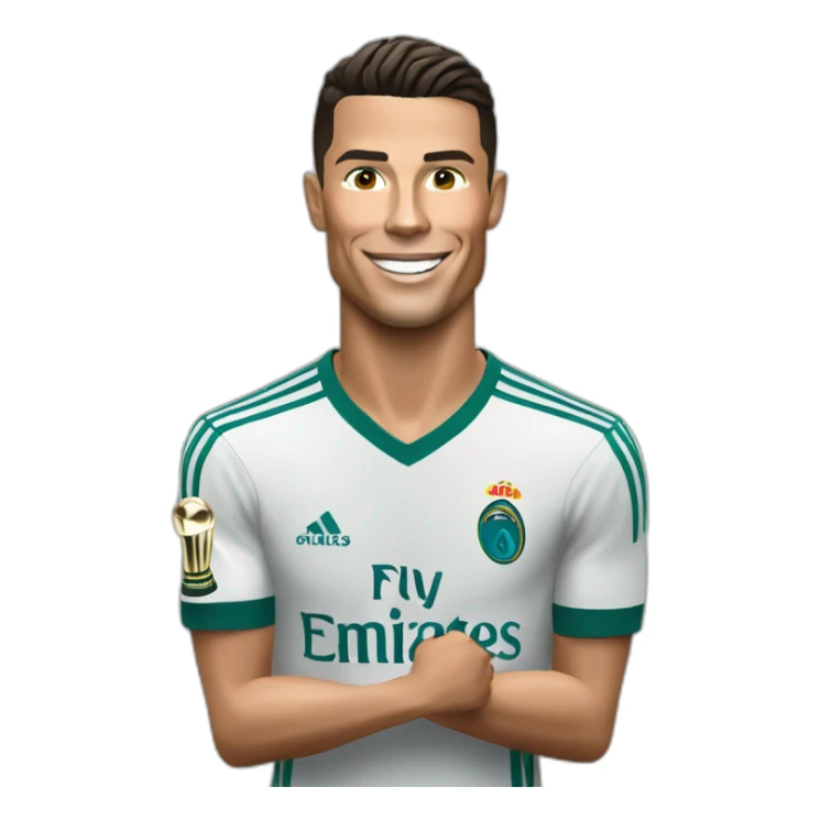 Cristiano ronaldo with ucl trophy sticker