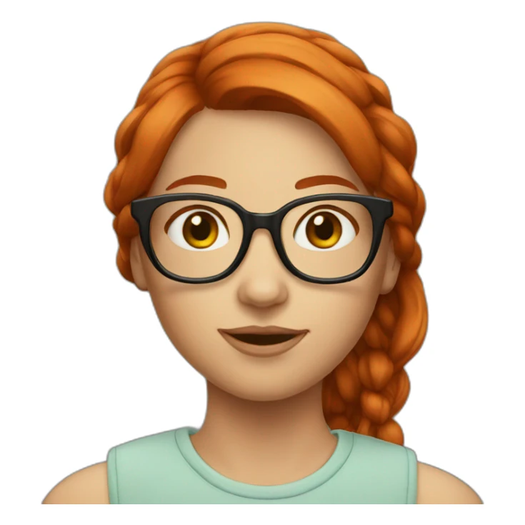 redhead glasses girl sticker