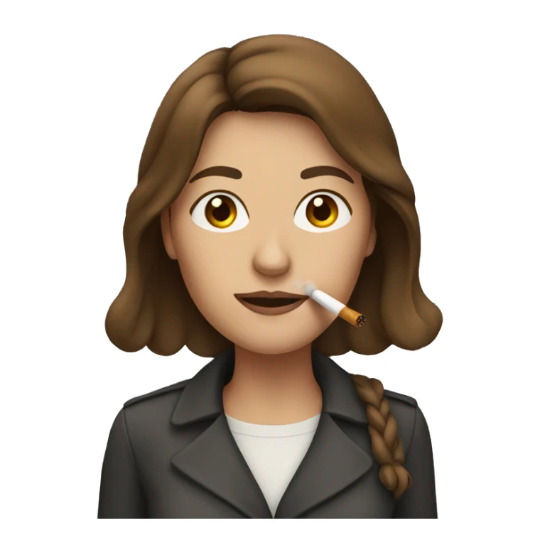 a woman with brown hair smoking sticker