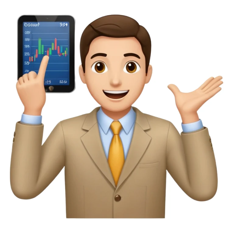 risky stock trader with excited expression, color #0BD794 sticker