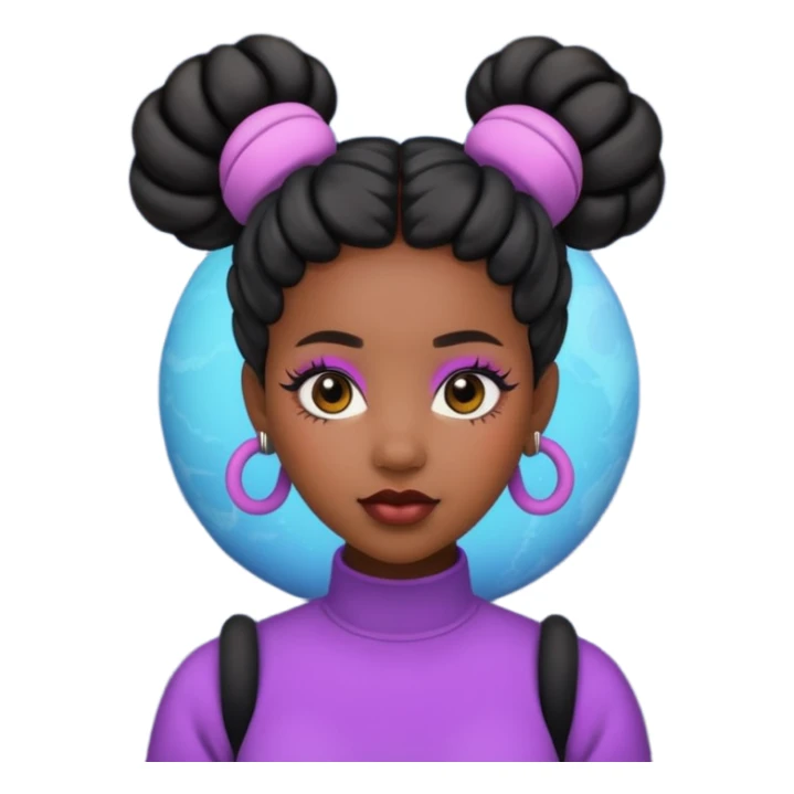 Black woman with Space buns sticker