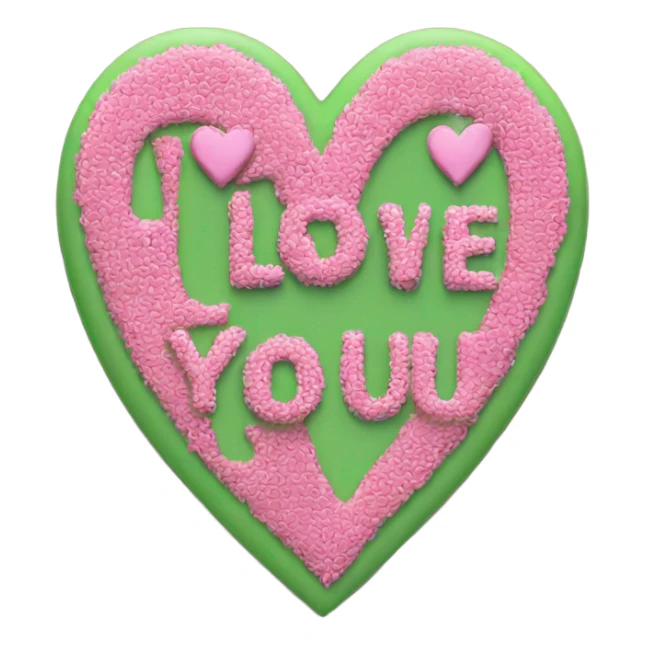 I love you text in green and pink  sticker