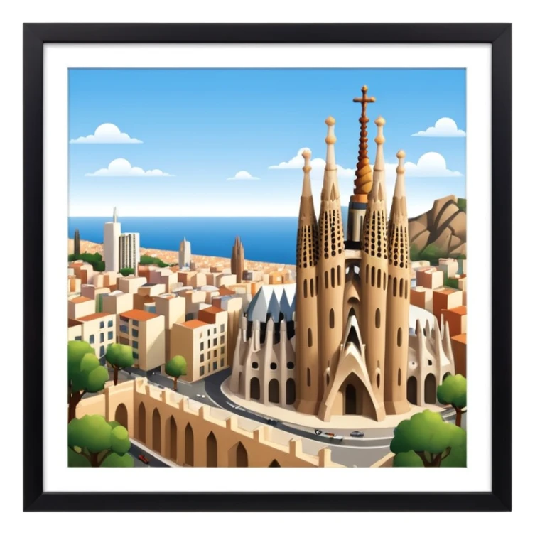 barcelona and sagrada familia sticker