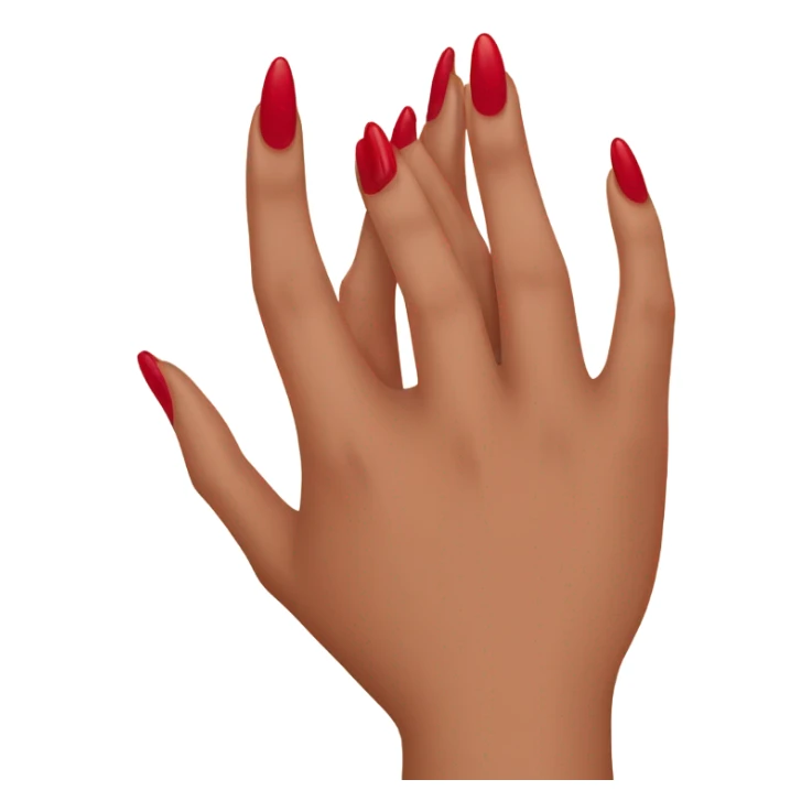 Long red  nails on medium skin ton sticker