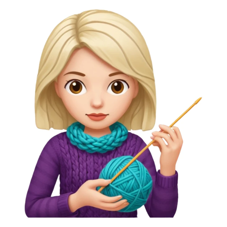 woman knitting sticker