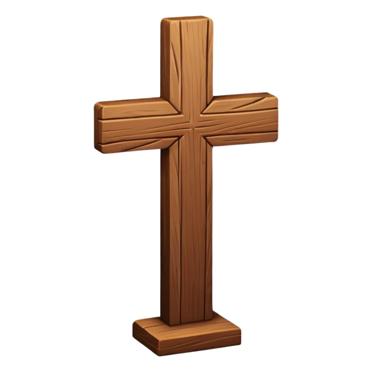 wooden christian cross sticker