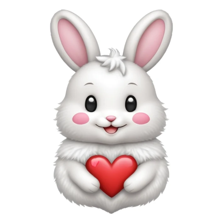 naked furry bunny showing heart around boobs sticker