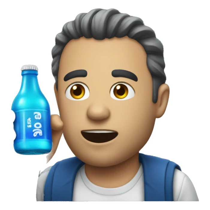 A vile full of blue soda sticker