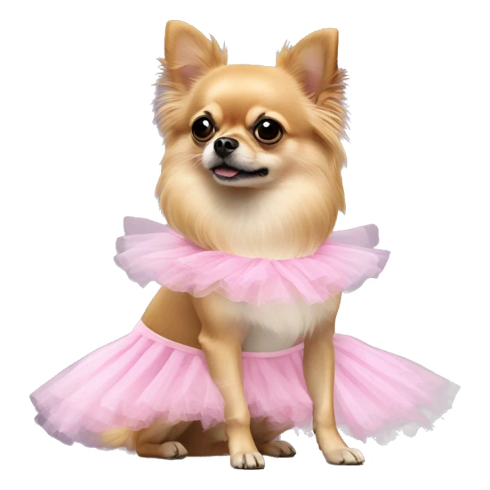 Pomeranian chihuahua mix wearing tutu sticker