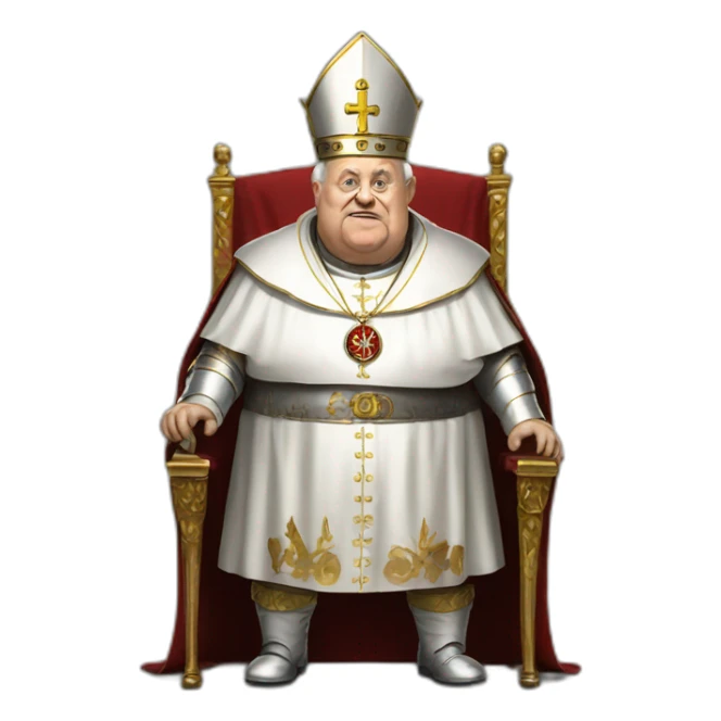 a fat and old pope wearing a heavy metal oufit sticker