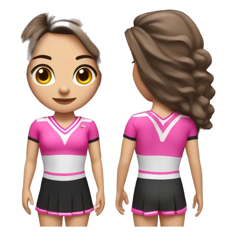 Brunette straight hair cheerleader in pink, julp sticker