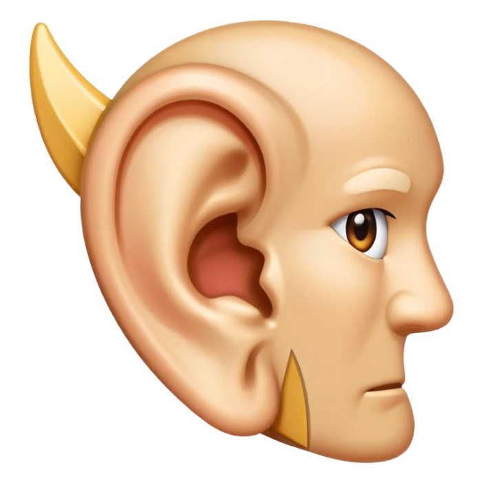 icon of an ear with a diagonal slash, clear ignore meaning sticker