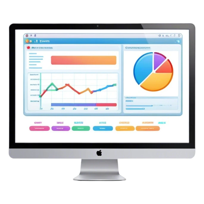 Create an emoji for animation and motion design. Show a computer monitor displaying cartoon creation process, with a timeline, keyframes, and motion effects. Use modern, vibrant colors. No emojis or smiley faces. Transparent background. sticker