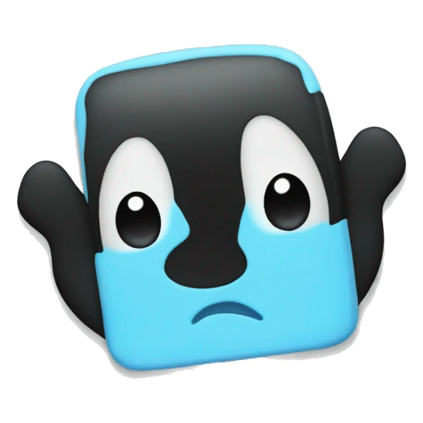 Baby blue square with a black paw print in the middle sticker