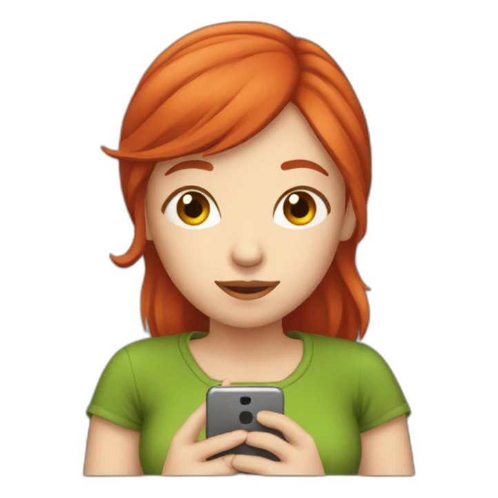 Red head girl on her phone  sticker