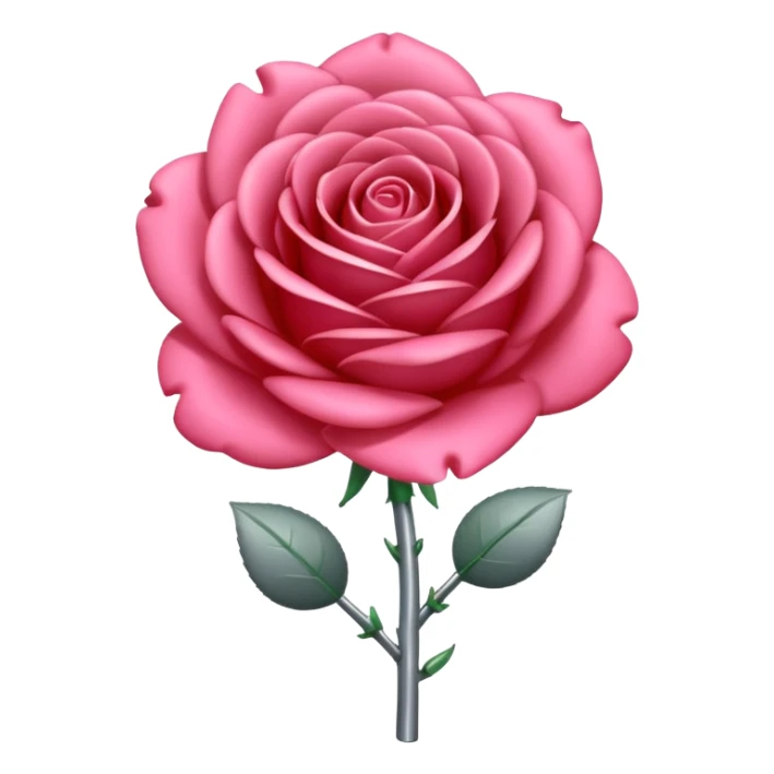 gray metal chrome rose, without green leaves, just flower sticker