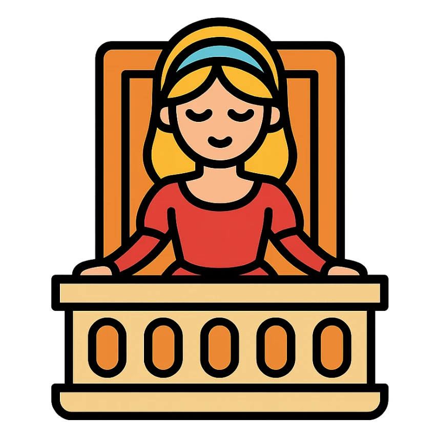 color outline icon of Juliet on a balcony sticker