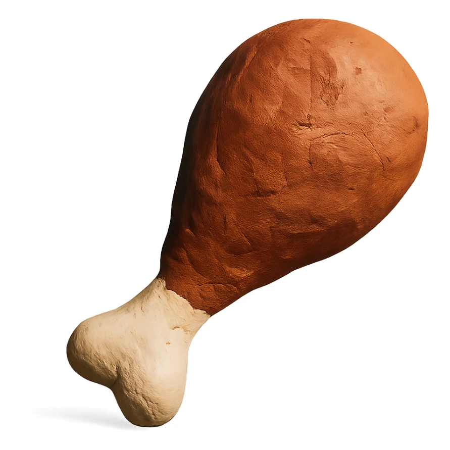 claymation style fried chicken drumstick sticker