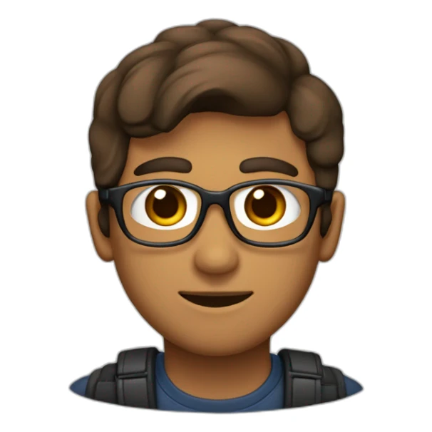 Hombre joven con tupé castaño, piel clara y ojos marrones sticker