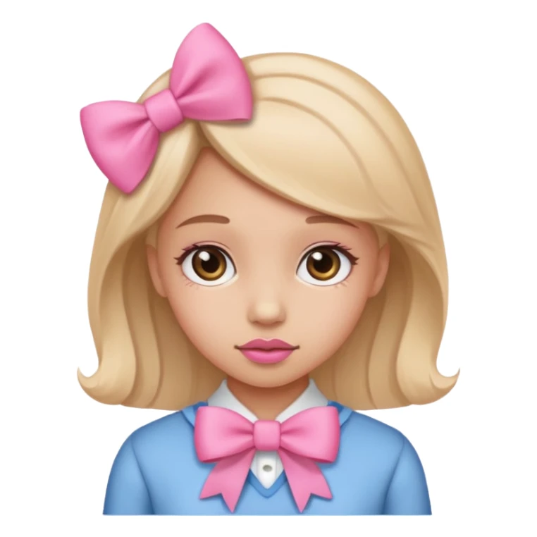 Una chica con moño Rosa para girls sticker