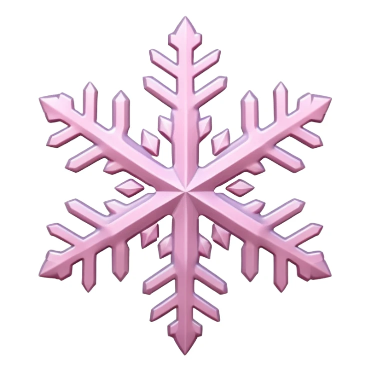 pale pink snow flake 3d bold ice transparent texture like Frozen sticker