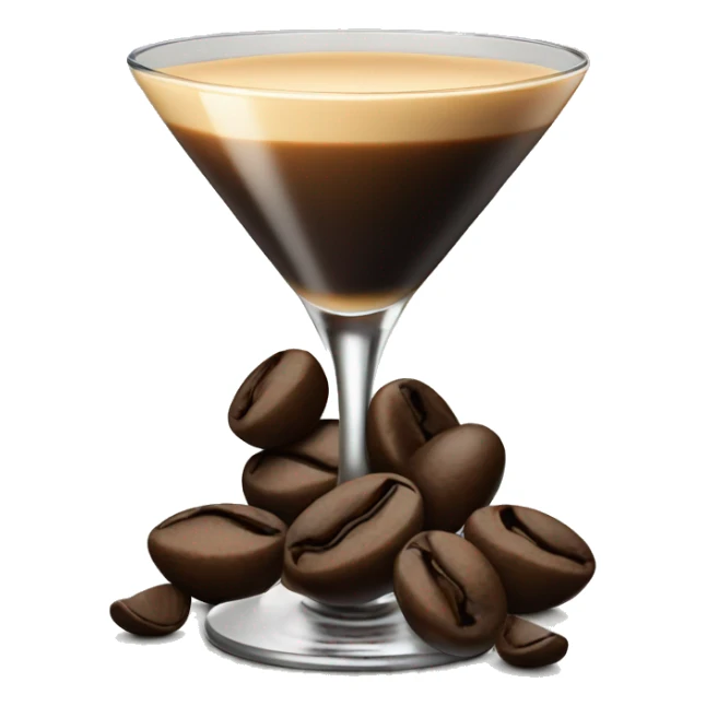 Espresso martini with three espresso beans in the glass sticker