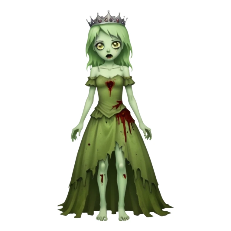 zombie princess full body torn dress sticker