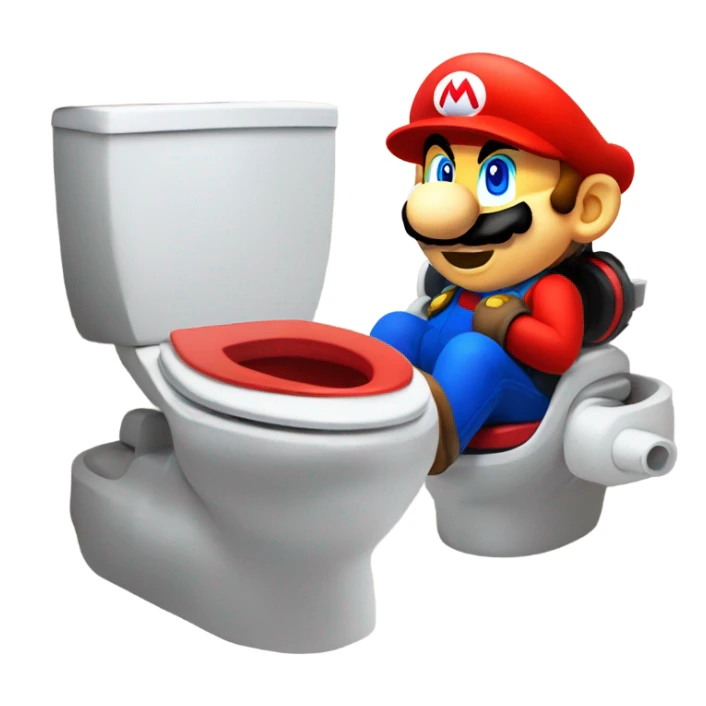 mario kart america in toilet sticker