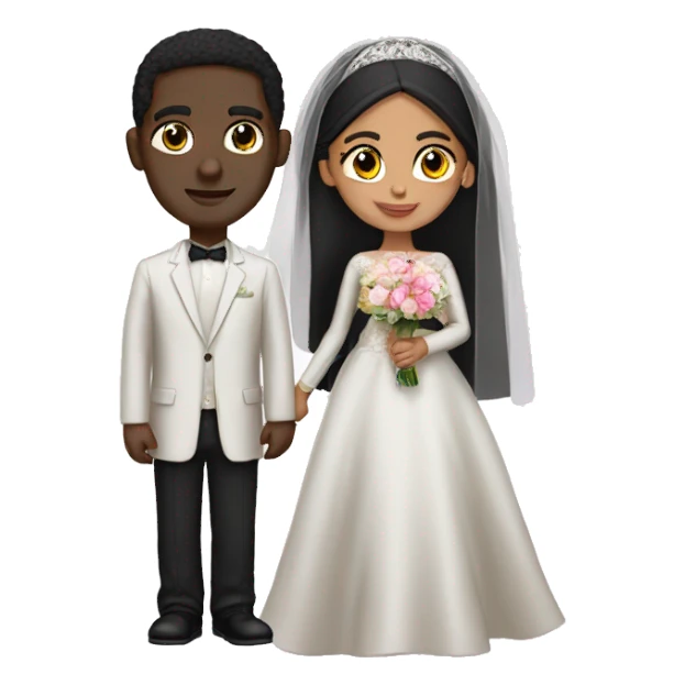a black man and a dark hair arabic woman wedding sticker