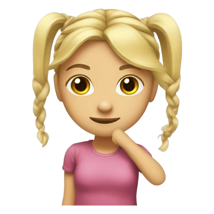 blond girl ties her hair in ponytai with hands sticker