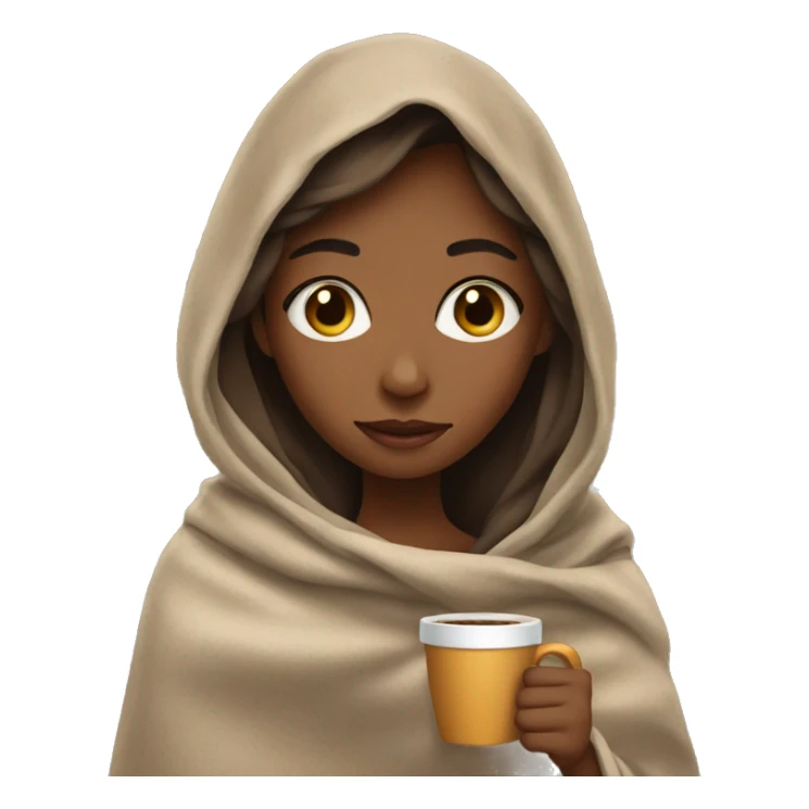 Girl with coffee and a blanket sticker