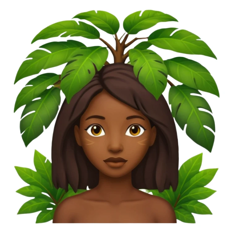 an ola woman with jungle tree sticker